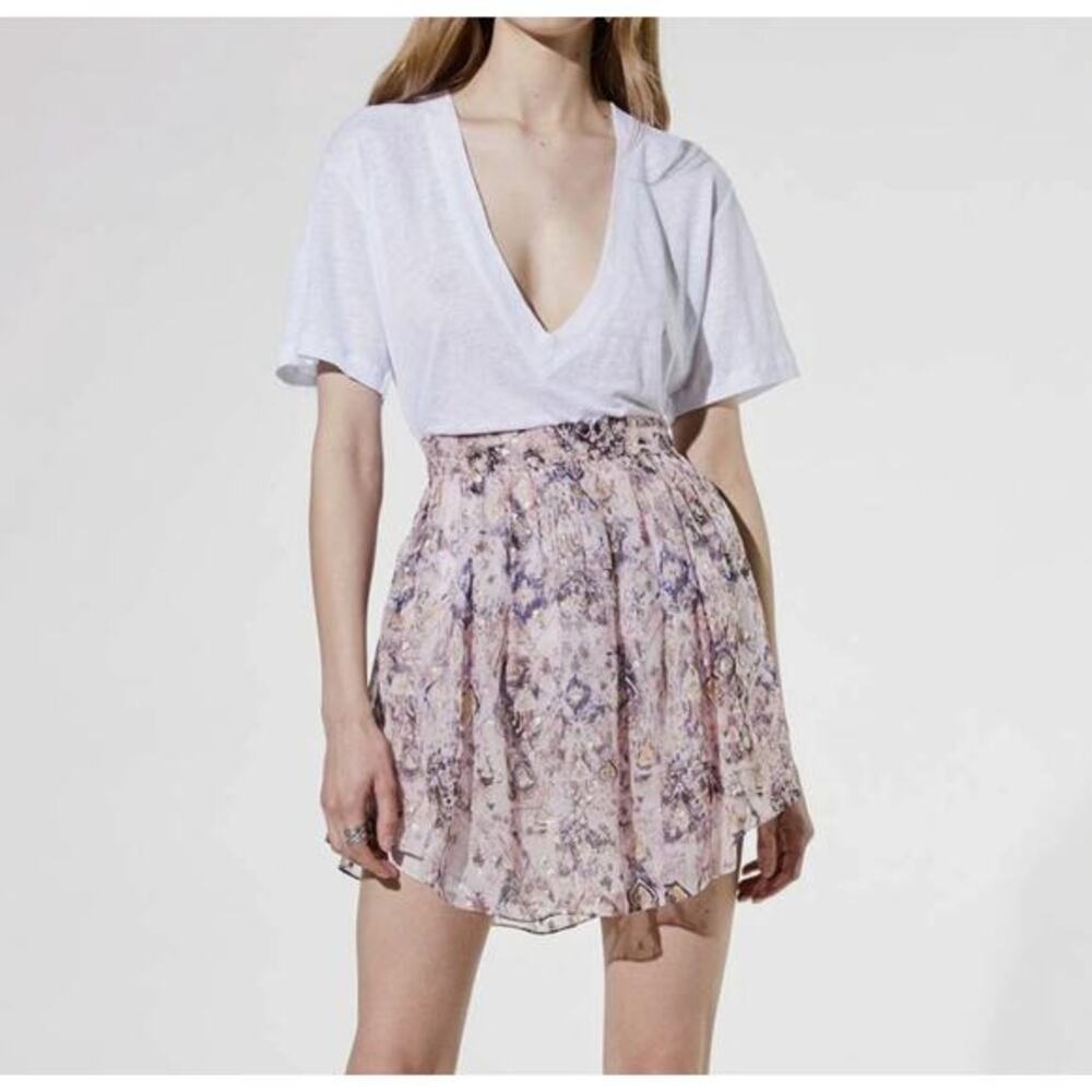 IRO pink pattern yucca mini‎ skirt